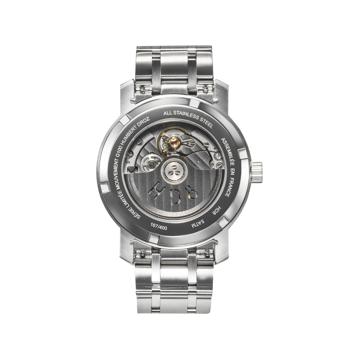 Montre HUMBERT-DROZ hd8 homme automatique, bracelet acier - vue 3