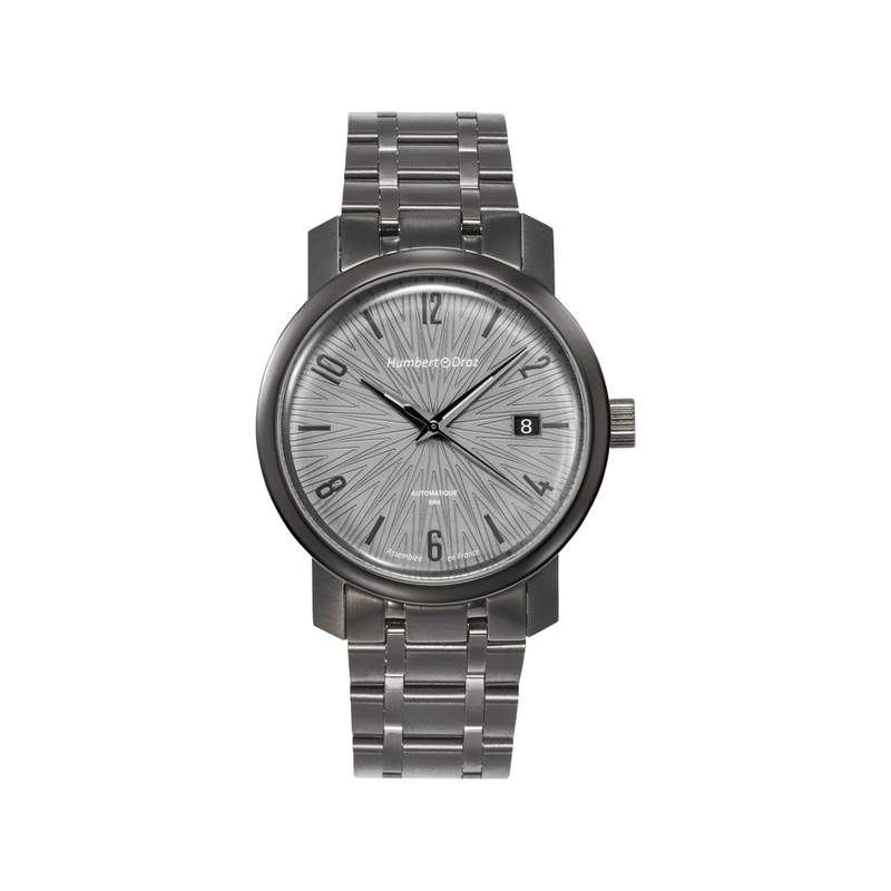 Montre HUMBERT-DROZ hd8 homme automatique, bracelet acier gris - vue 1