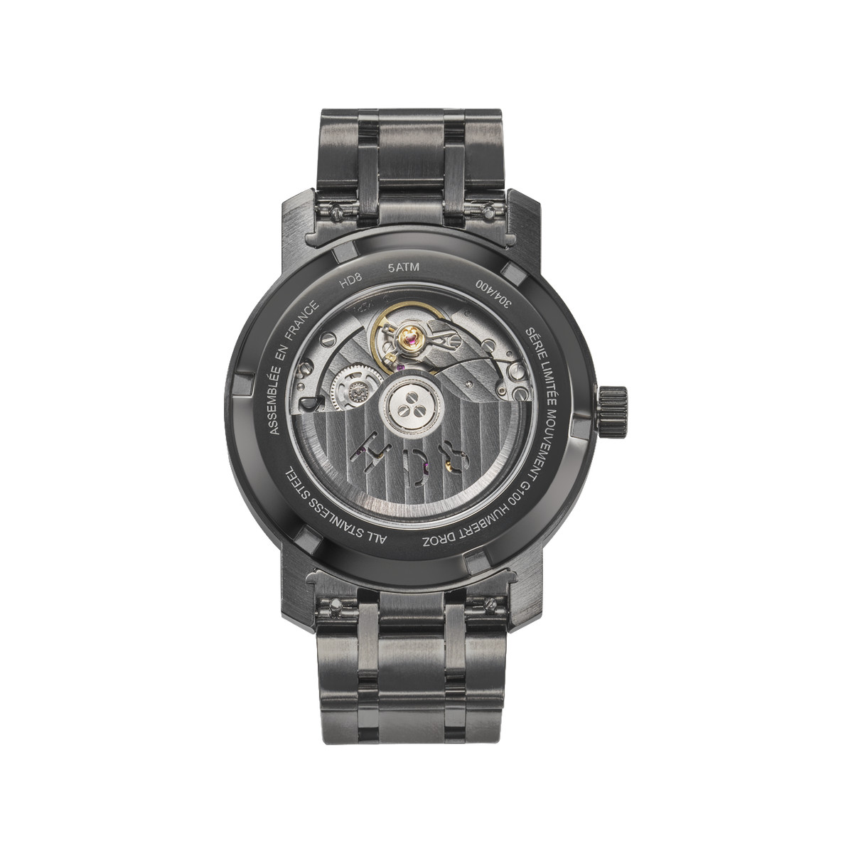 Montre HUMBERT-DROZ hd8 homme automatique, bracelet acier gris - vue 3