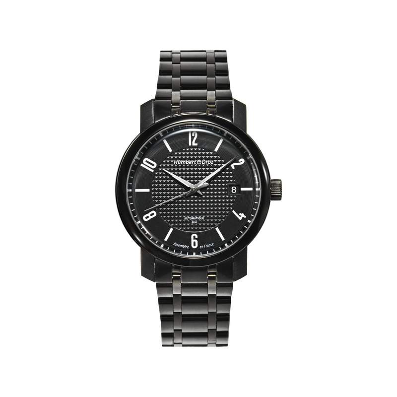 Montre HUMBERT-DROZ hd8 homme automatique, bracelet acier noir - vue 1