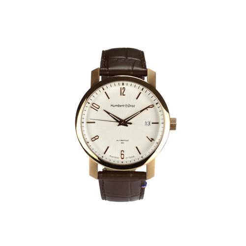 Montre HUMBERT-DROZ hd8 homme automatique, bracelet cuir marron clair