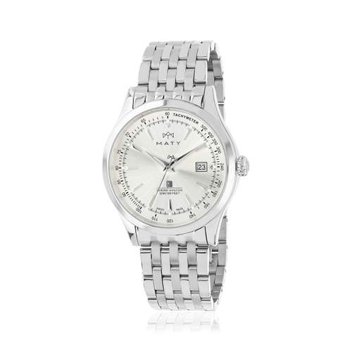 Montre MATY GM cadran gris bracelet acier