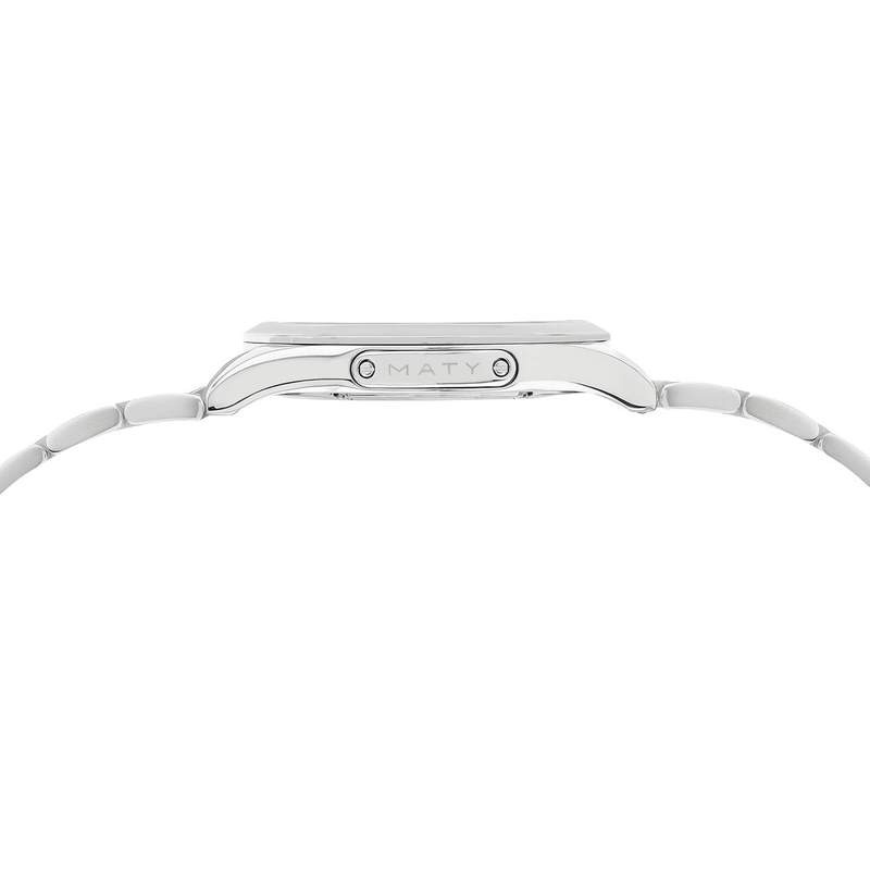 Montre MATY GM cadran gris bracelet acier - vue D2