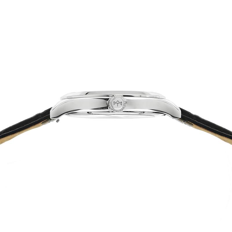 Montre MATY GM cadran noir bracelet cuir noir - vue 2