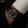 Montre MATY GM cadran noir bracelet cuir noir - vue Vporté 1