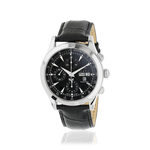 Montre MATY GM automatique chronographe cadran noir bracelet cuir noir - vue 1
