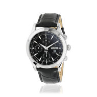 Montre MATY GM automatique chronographe cadran noir bracelet cuir noir