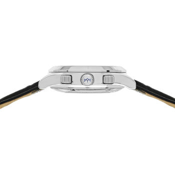 Montre MATY GM automatique chronographe cadran noir bracelet cuir noir