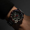 Montre MATY GM chronographe cadran noir bracelet acier - vue Vporté 1