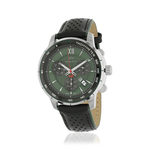 Montre MATY GM chronographe cadran vert bracelet cuir vert - vue 1