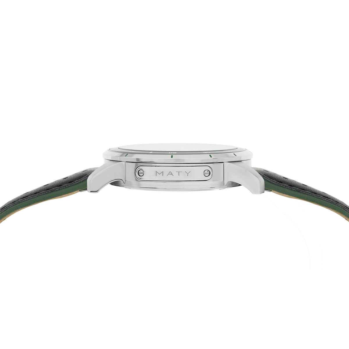 Montre MATY GM chronographe cadran vert bracelet cuir vert - vue 4