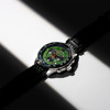 Montre MATY GM chronographe cadran vert bracelet cuir vert - vue VD4