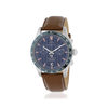 Montre MATY GM chronographe cadran bleu bracelet cuir marron - vue V1