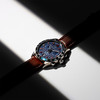 Montre MATY GM chronographe cadran bleu bracelet cuir marron - vue VD4