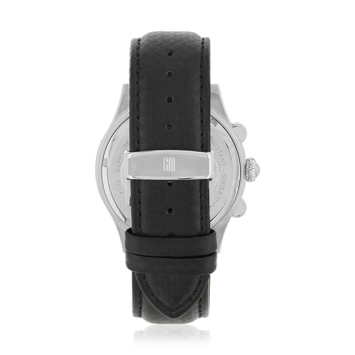 Montre MATY GM chronographe cadran taupe bracelet cuir noir - vue 3