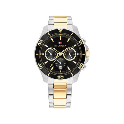 Montre TOMMY HILFIGER jordan homme bracelet acier inoxydable bicolore jaune - vue 1