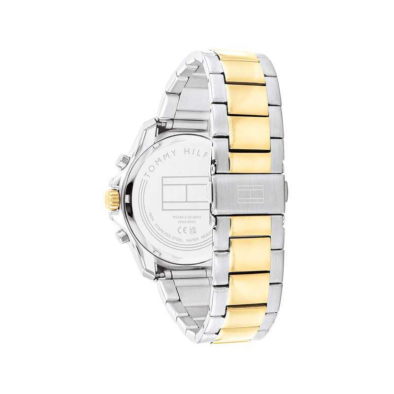 Montre TOMMY HILFIGER jordan homme bracelet acier inoxydable bicolore jaune - vue 3