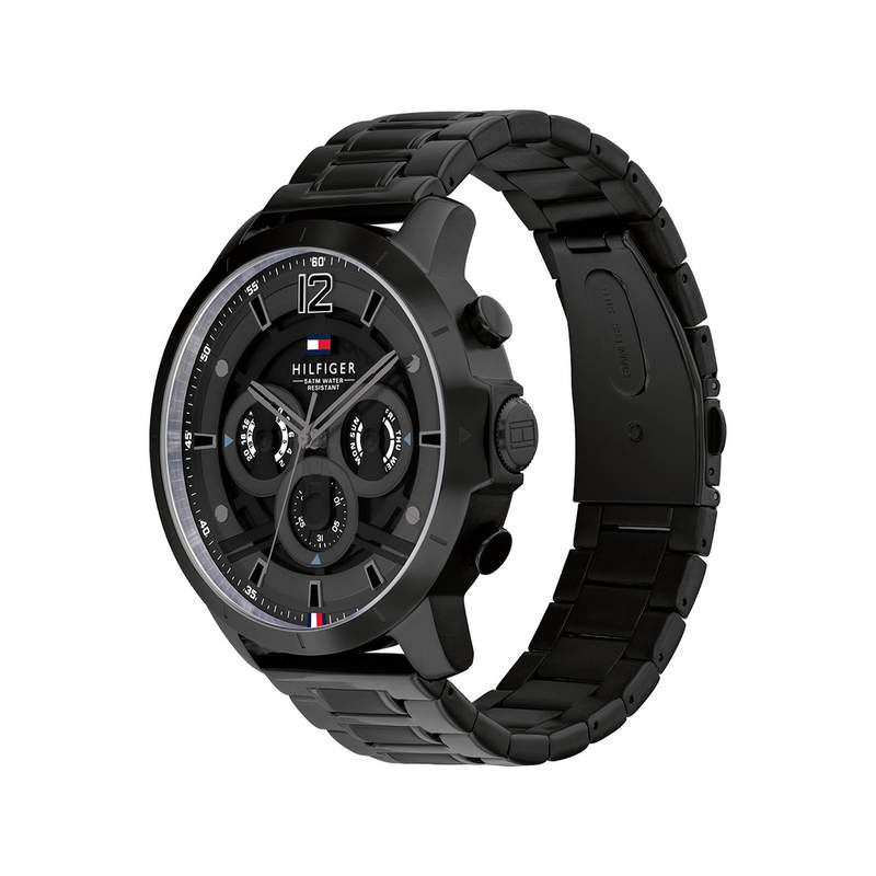 Montre TOMMY HILFIGER luca homme bracelet acier inoxydable noir - vue 2
