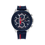 Montre TOMMY HILFIGER clark homme bracelet silicone bleu - vue 1
