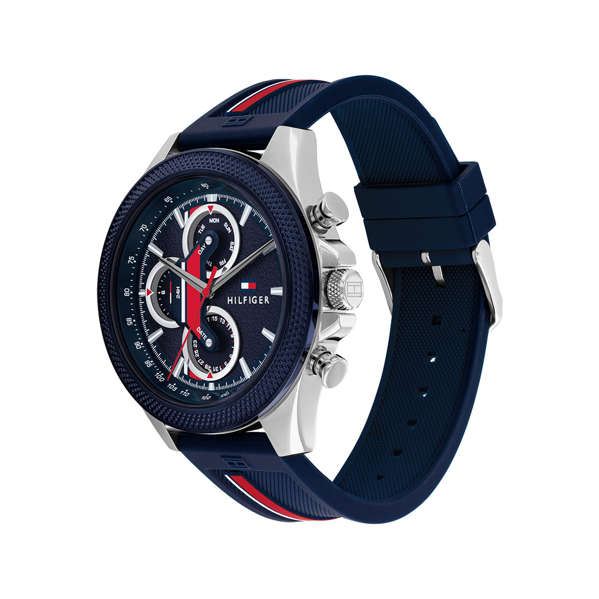 Montre TOMMY HILFIGER clark homme bracelet silicone bleu - vue 2