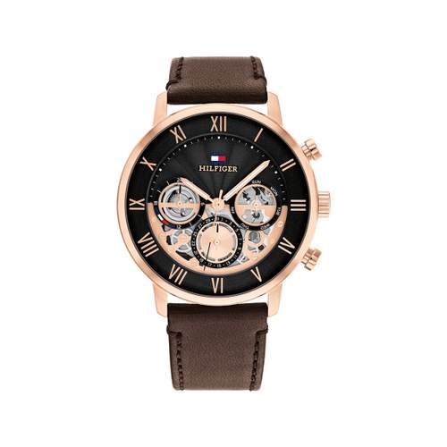 TOMMY HILFIGER Legend herenhorloge met zwarte leren band