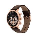 Montre TOMMY HILFIGER legend homme bracelet cuir noir - vue 2