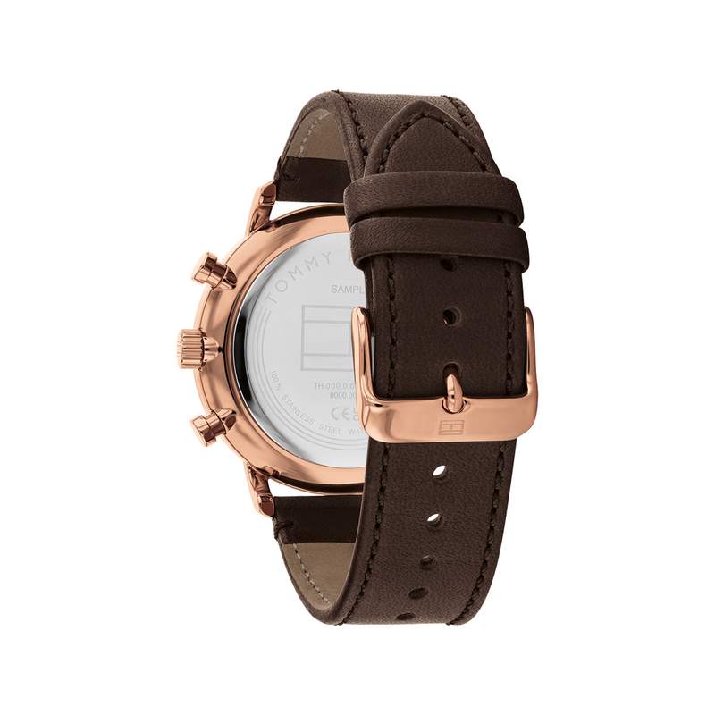 Montre TOMMY HILFIGER legend homme bracelet cuir noir - vue 3