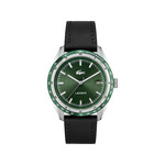 Montre LACOSTE everett homme bracelet cuir noir - vue 1