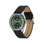 Montre LACOSTE everett homme bracelet cuir noir - vue 2