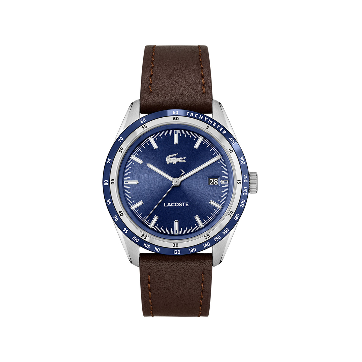 Montre LACOSTE everett homme bracelet cuir marron