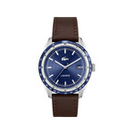 Montre LACOSTE everett homme bracelet cuir marron - vue 1