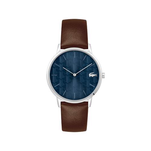 LACOSTE crocorigin men's watch brown leather strap