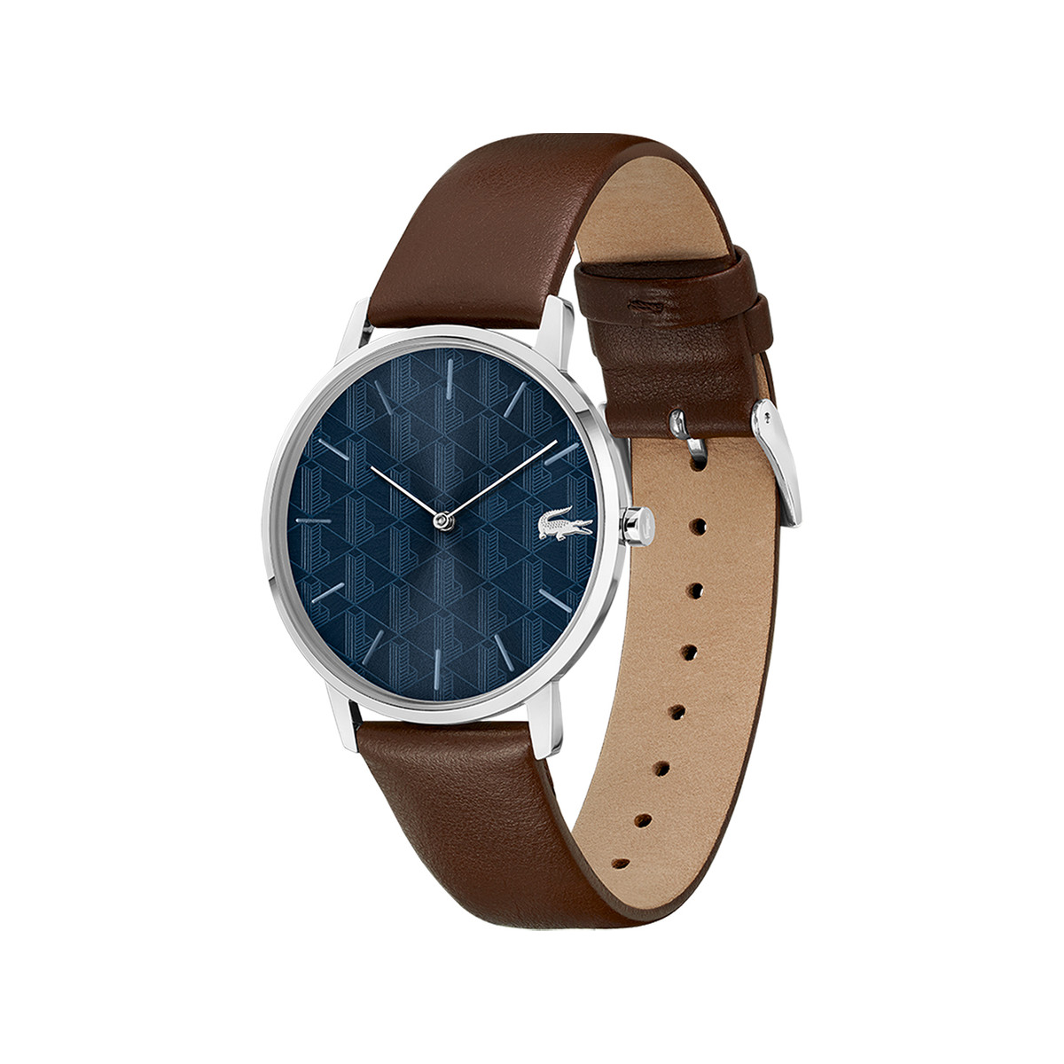 Montre LACOSTE crocorigin homme bracelet cuir marron - vue 2