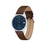 Montre LACOSTE crocorigin homme bracelet cuir marron - vue 2