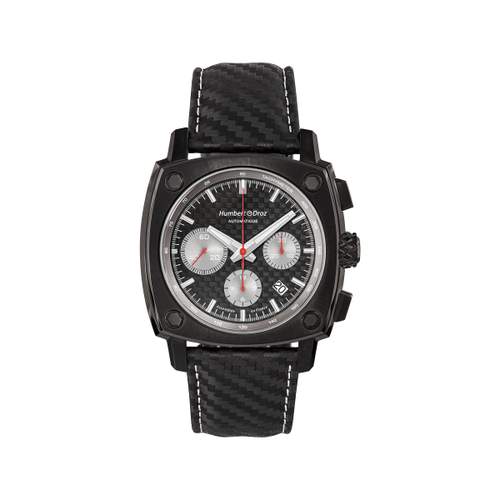 Montre HUMBERT-DROZ hd7 homme chronographe, bracelet cuir noir