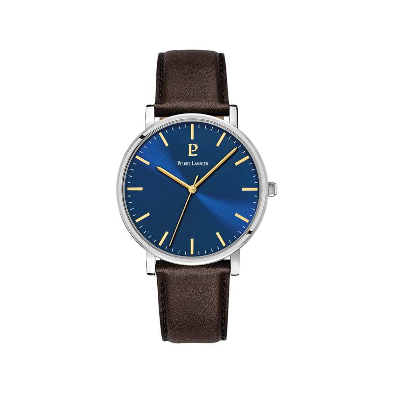 Montre PIERRE LANNIER essential homme bracelet cuir brun - vue 1