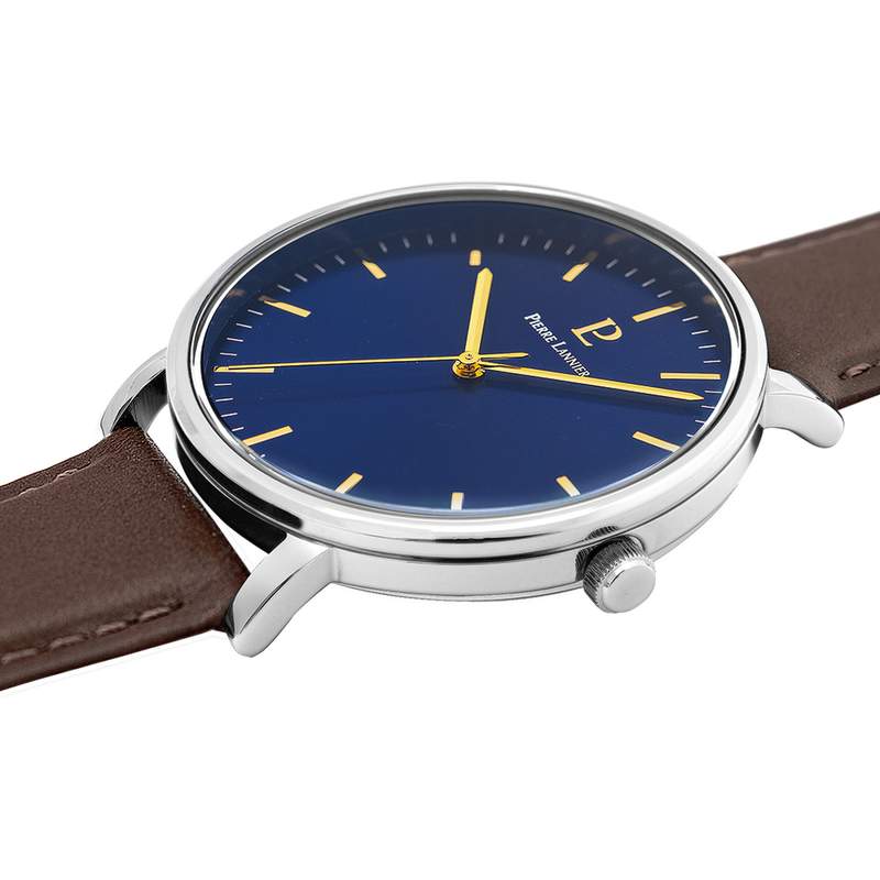 Montre PIERRE LANNIER essential homme bracelet cuir brun - vue 2