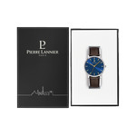 Montre PIERRE LANNIER essential homme bracelet cuir brun - vue D1