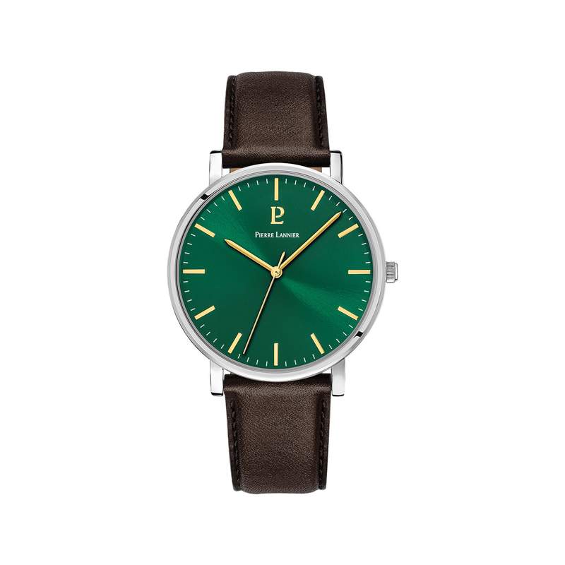 Montre PIERRE LANNIER essential homme bracelet cuir brun - vue 1