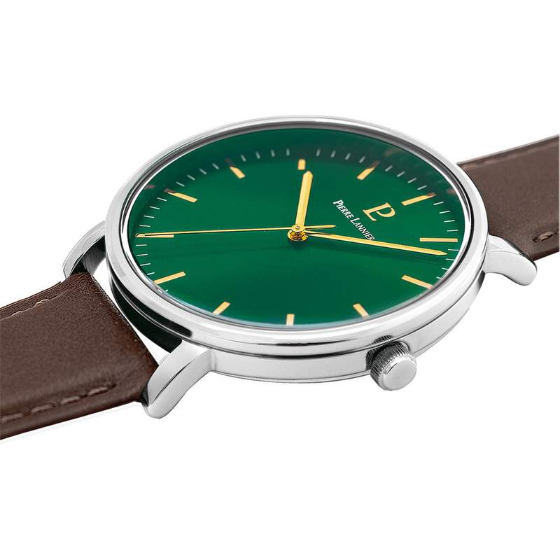 Montre PIERRE LANNIER essential homme bracelet cuir brun - vue 2