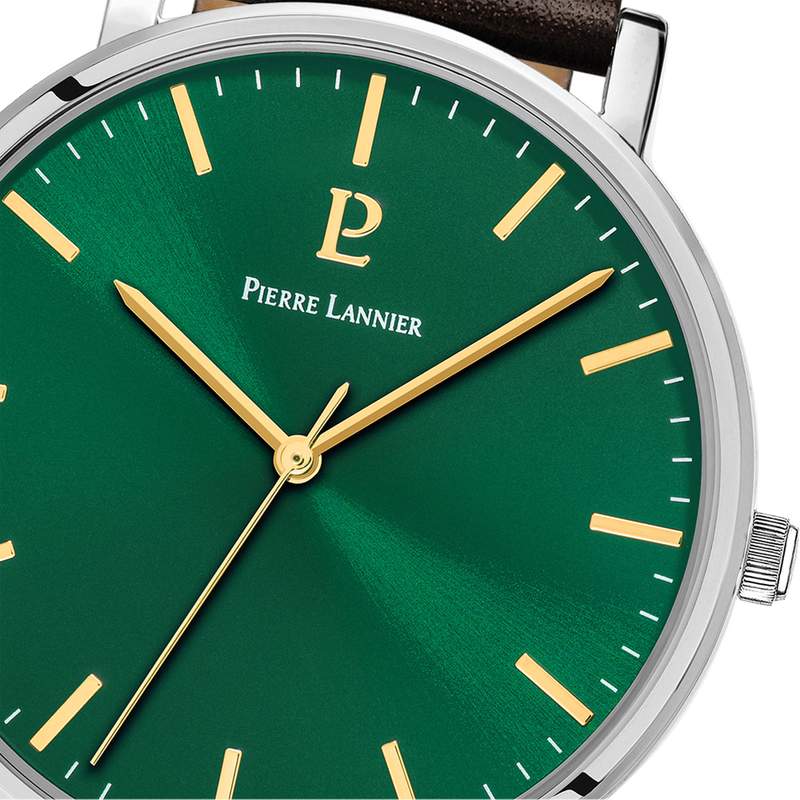 Montre PIERRE LANNIER essential homme bracelet cuir brun - vue D2