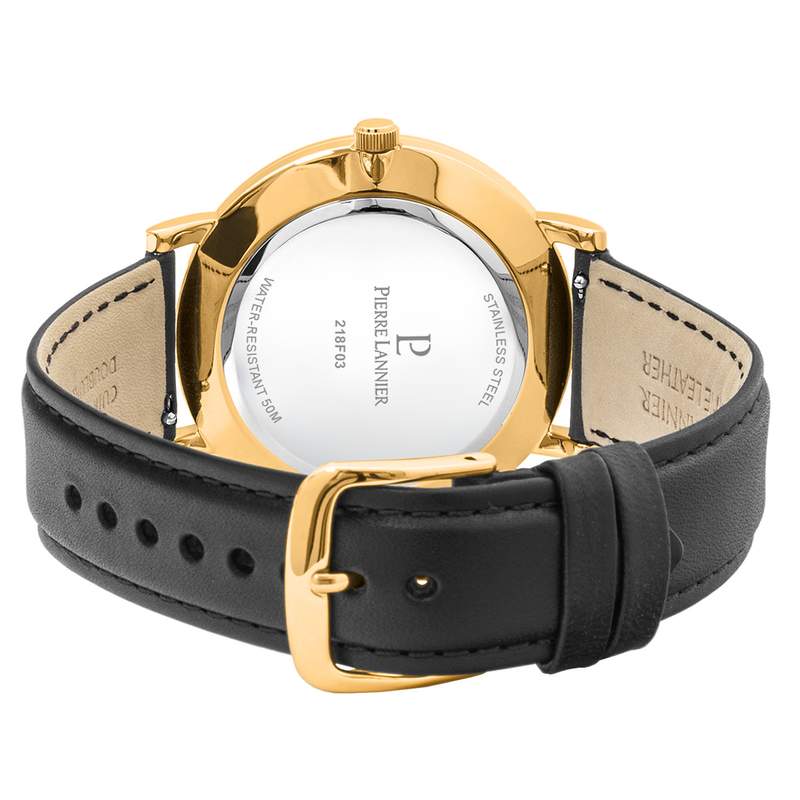 Montre PIERRE LANNIER essential homme bracelet cuir noir - vue 3