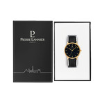 Montre PIERRE LANNIER essential homme bracelet cuir noir - vue D1