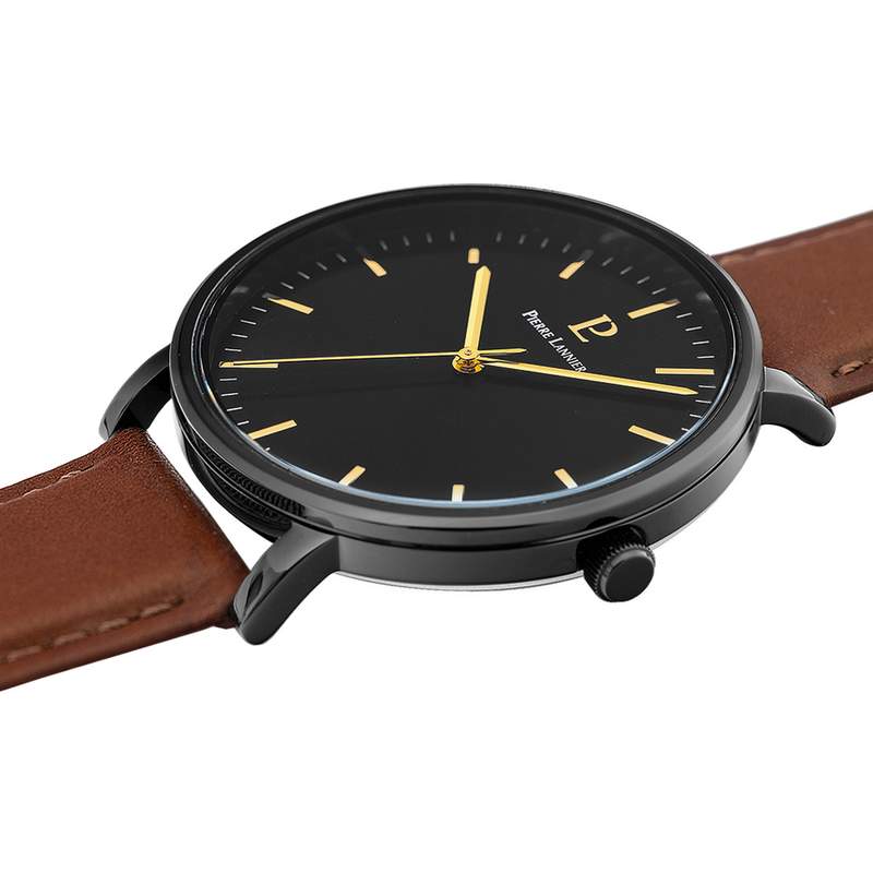 Montre PIERRE LANNIER essential homme bracelet cuir brun - vue 2