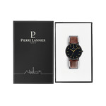 Montre PIERRE LANNIER essential homme bracelet cuir brun - vue D1