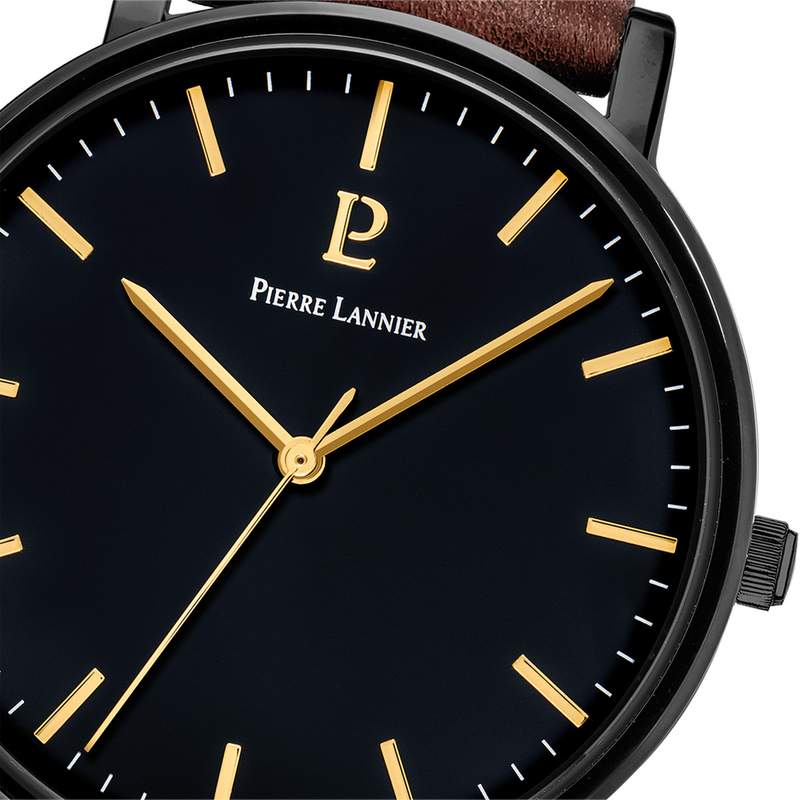 Montre PIERRE LANNIER essential homme bracelet cuir brun - vue D2