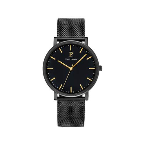PIERRE LANNIER essentieel herenhorloge zwart stalen armband