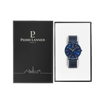 Montre PIERRE LANNIER essential homme bracelet acier bleu - vue D1