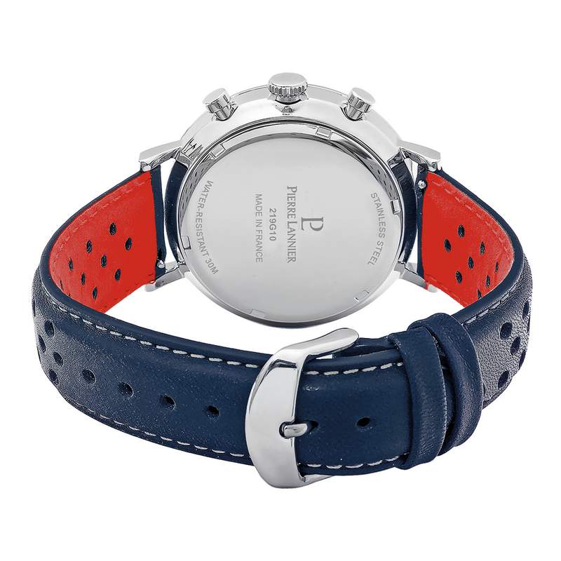 Montre PIERRE LANNIER baron homme bracelet cuir bleu - vue 3