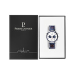 Montre PIERRE LANNIER baron homme bracelet cuir bleu - vue D1